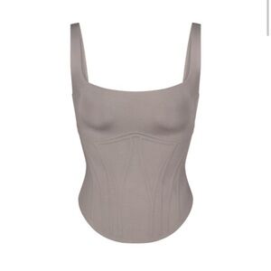 NWT SKIMS Bonded Long Corset Steel 4X | Shapewear Corset Top Bustier‎